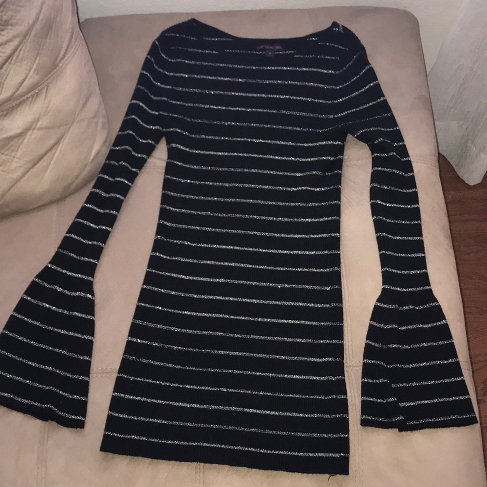 Black MATERIAL GIRL Dress with Bell Sleeves